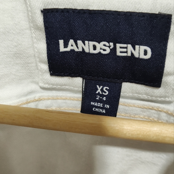 Lands' End Denim Jacket Women's Sz XS 2-4 White Button Down - super cute - Picture 3 of 5